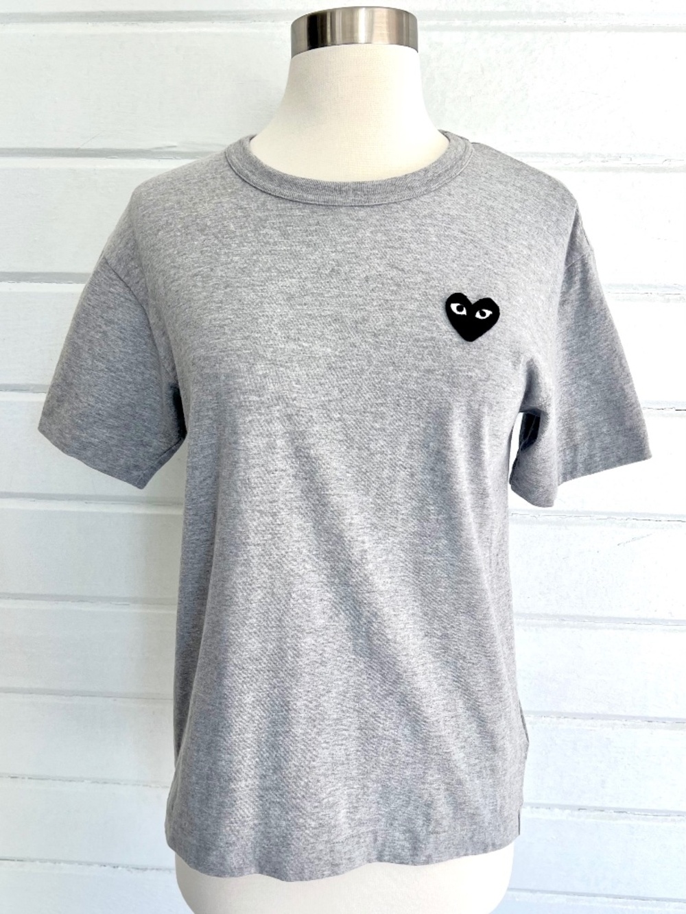 COMME DES GARCONS PLAY Heather Gray Short Sleeved T Shirt - S